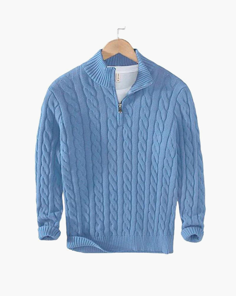 Men's SOREN cable knit half-zip sweater — view 5