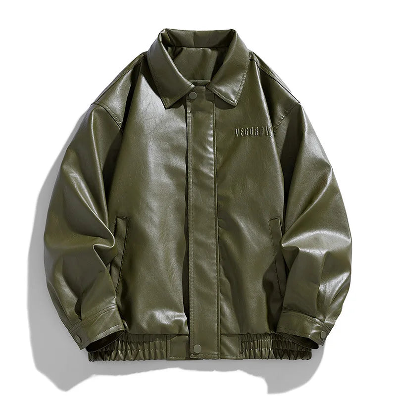 Motorcycle men's leather jacket, view 4