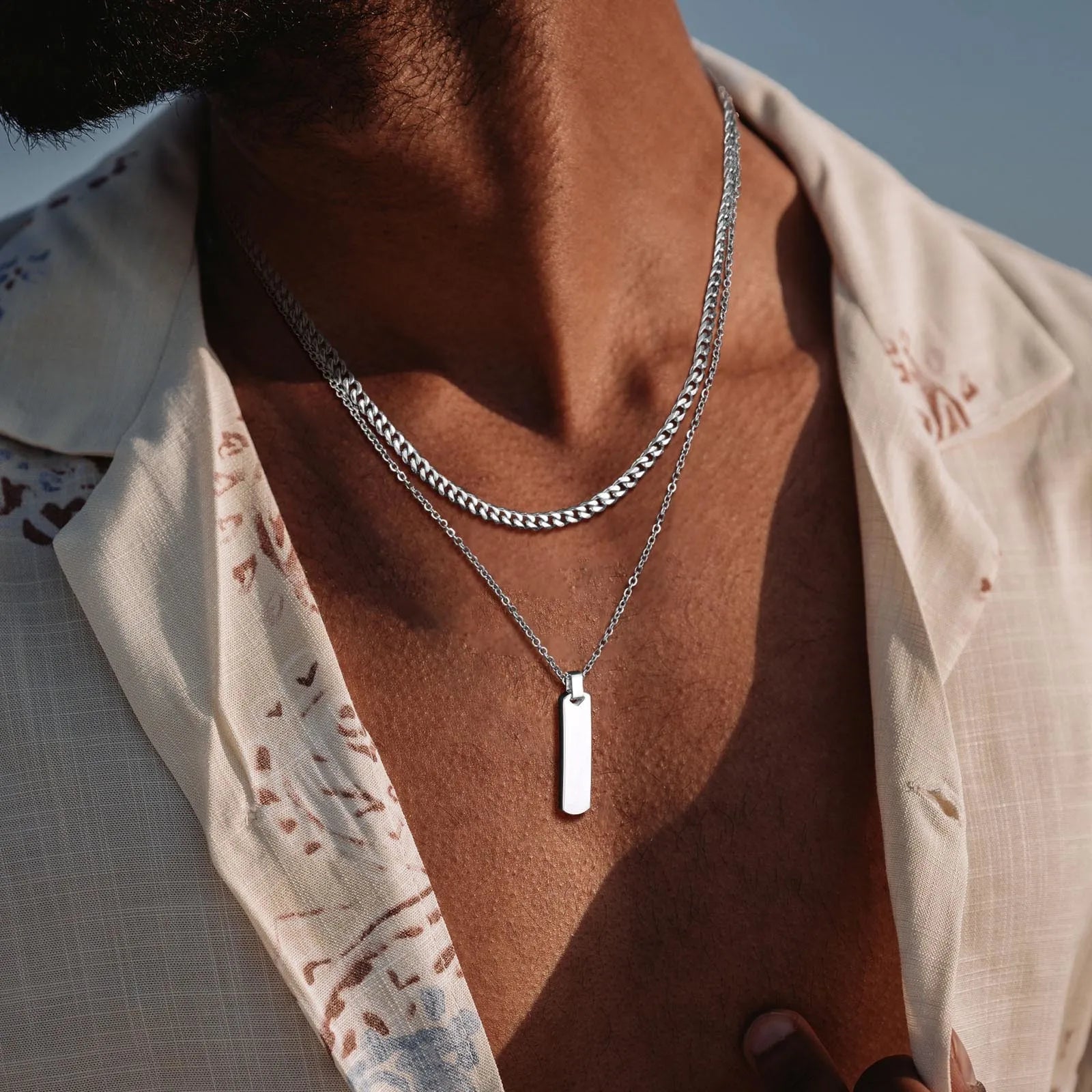 Strati layered chain necklace set