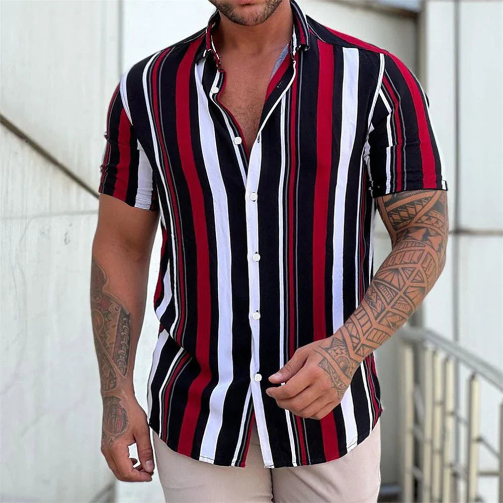 Men's striped summer shirt, view 4