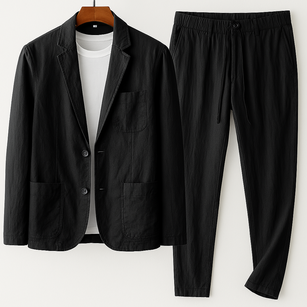 Men's linen two-piece set, alternate view