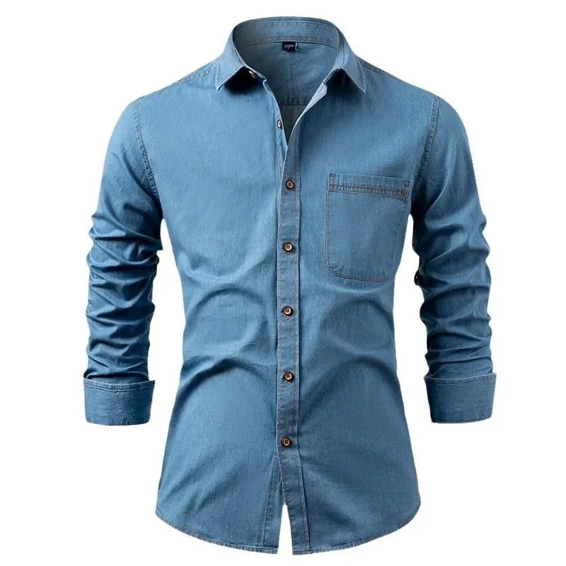 Riccardo men's denim shirt, view 4