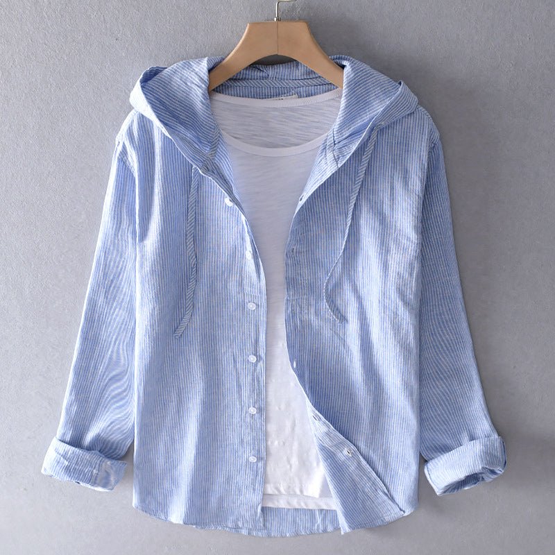 Elena Linen blouse with hood – women's shirts