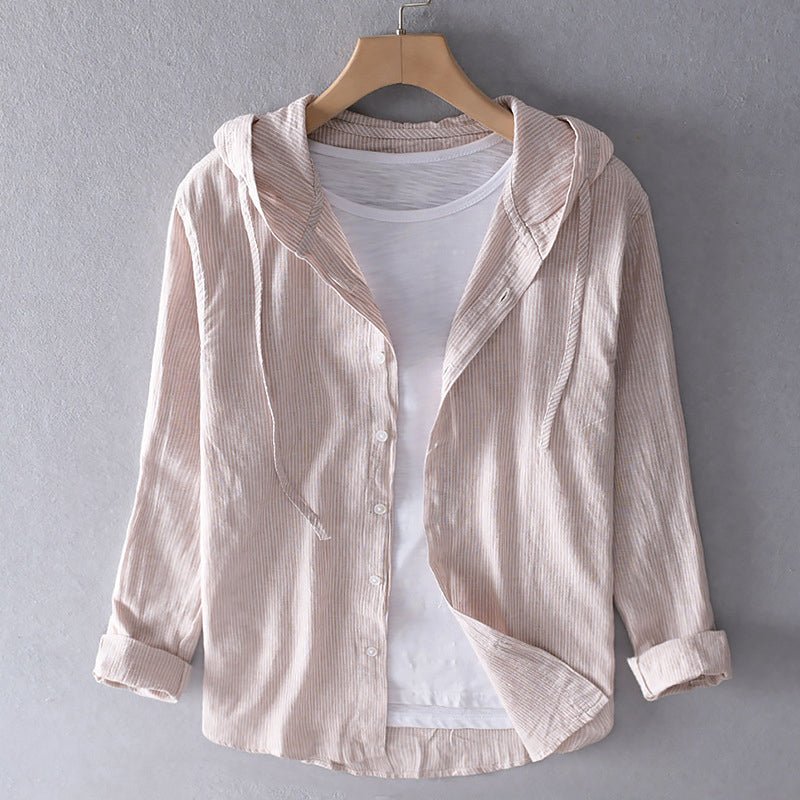 Elena Linen blouse with hood – women's shirts, view 3