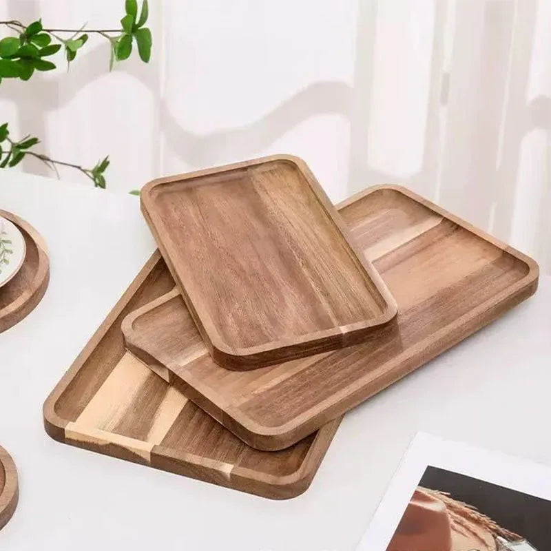 Tavola wooden trays stacked