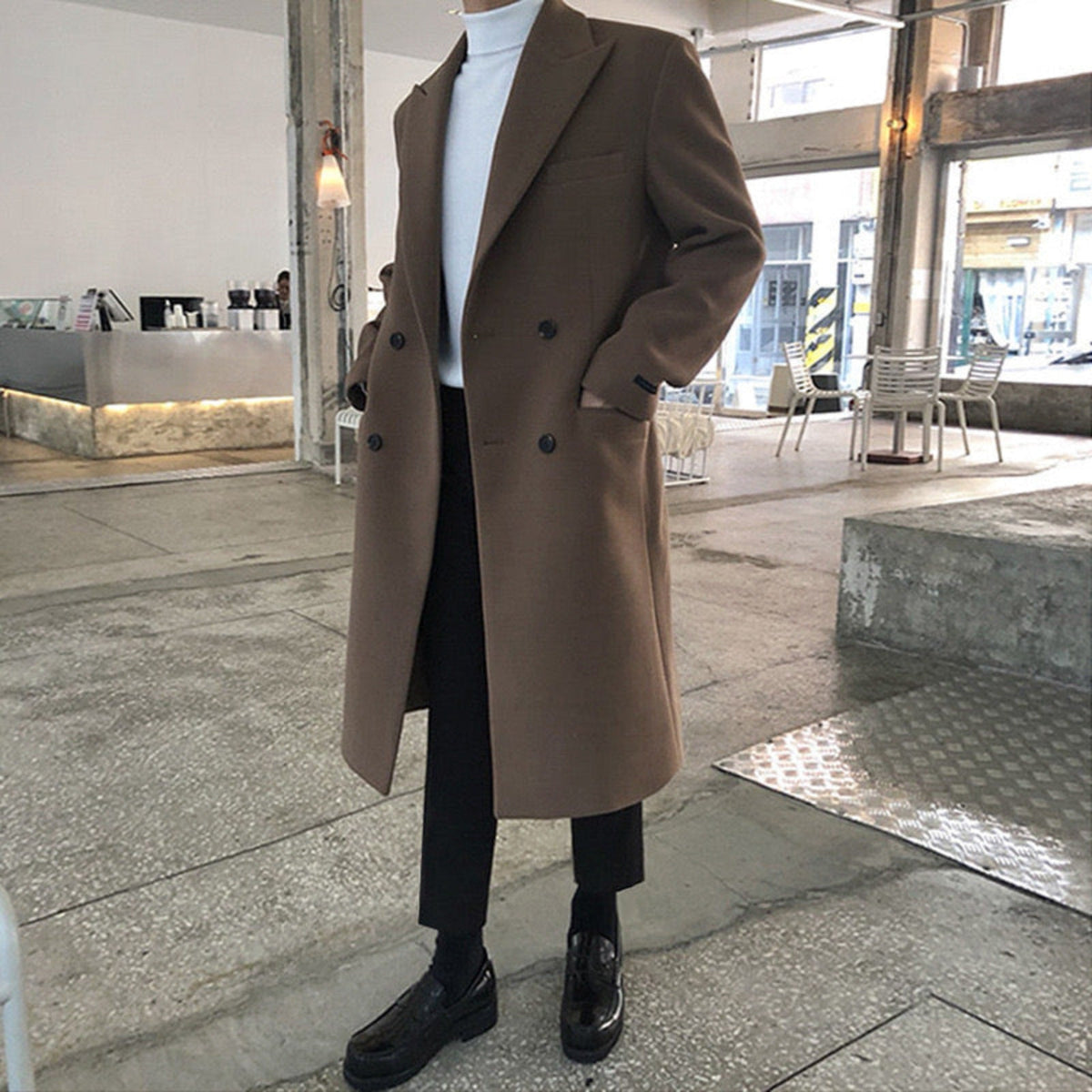 Double men's elegant coat, additional view
