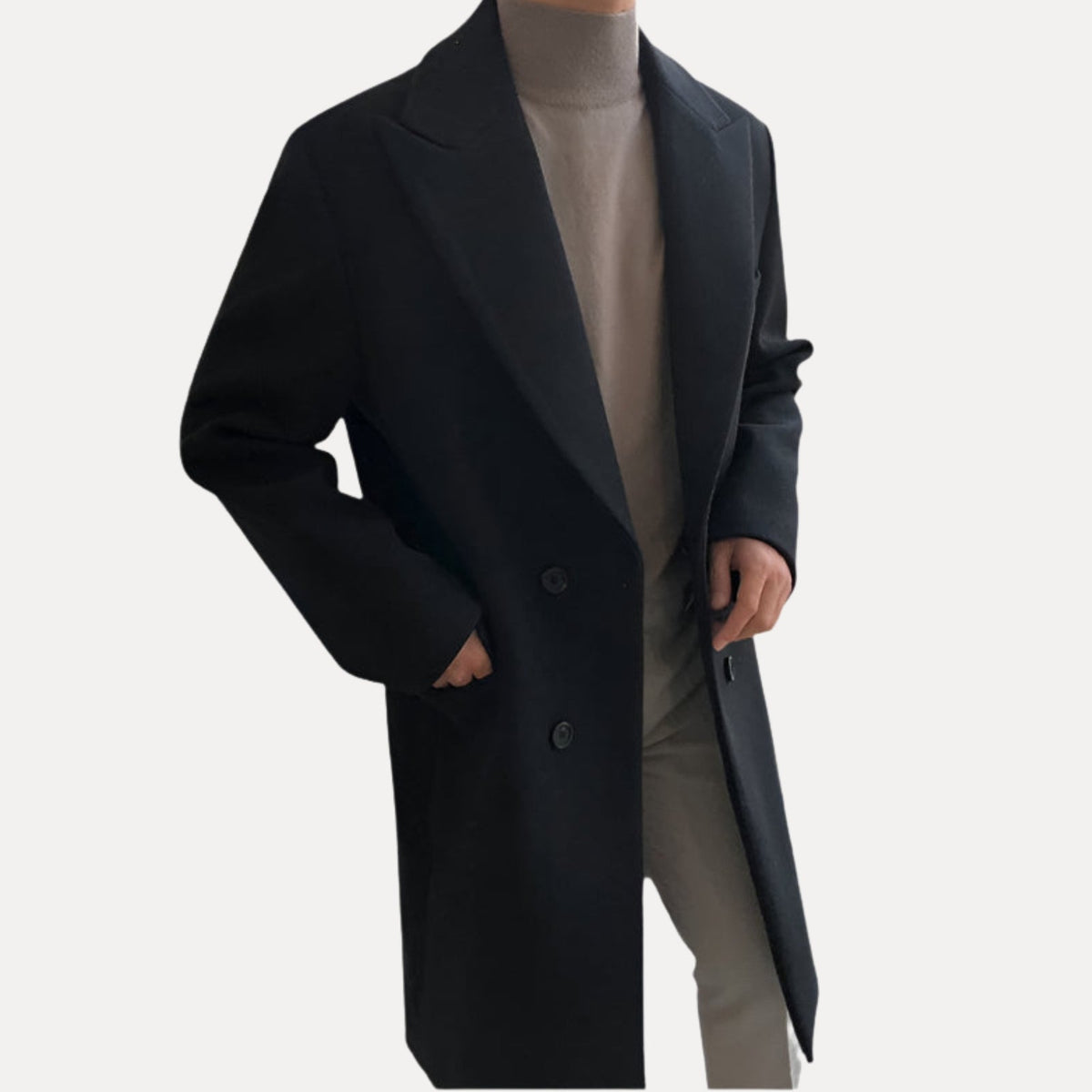 Double men's elegant coat, view 4