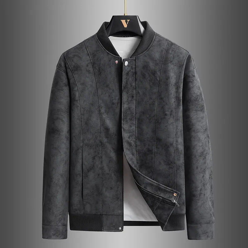 Baseball men's suede jacket, view 5
