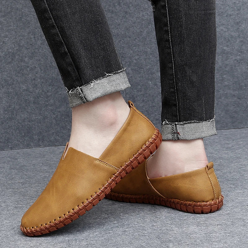 Ibiza men's leather loafers, view 4