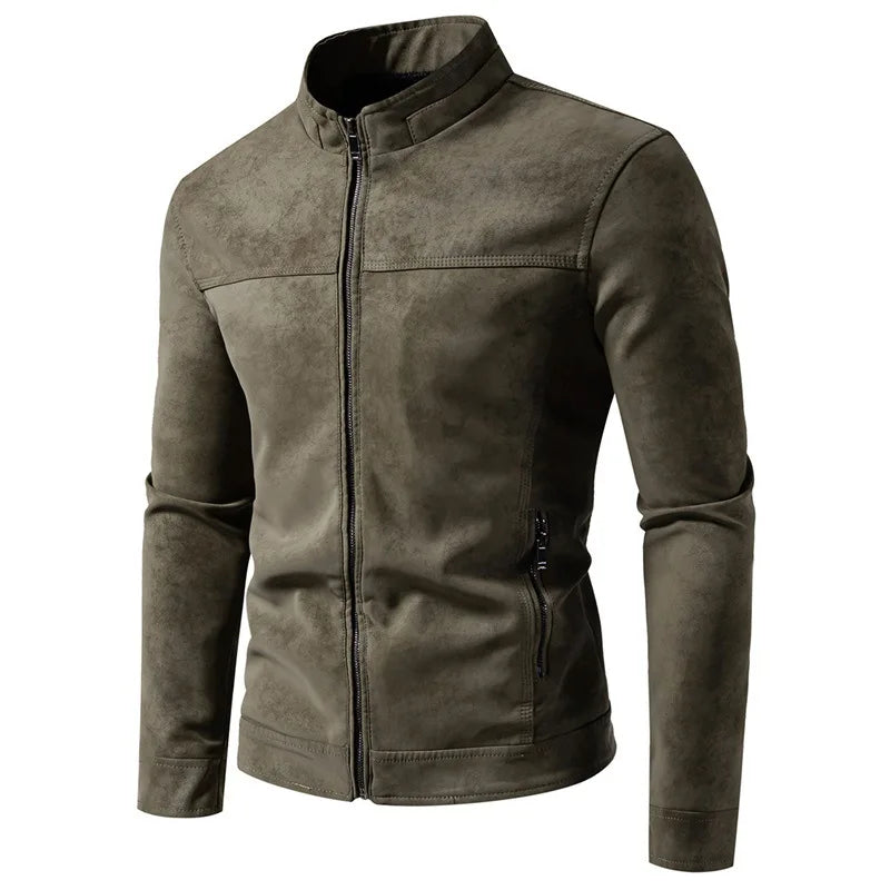 Thicken men's leather jacket, view 5