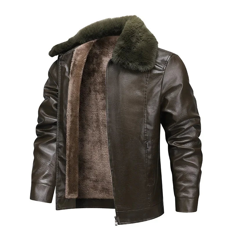 Men's fleece leather jacket – Avinos Milano