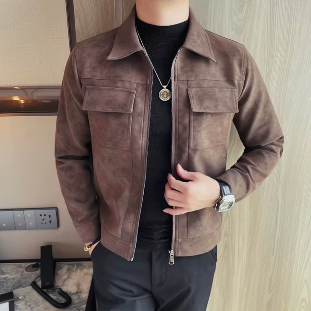 Pietro men's suede jacket, alternate view