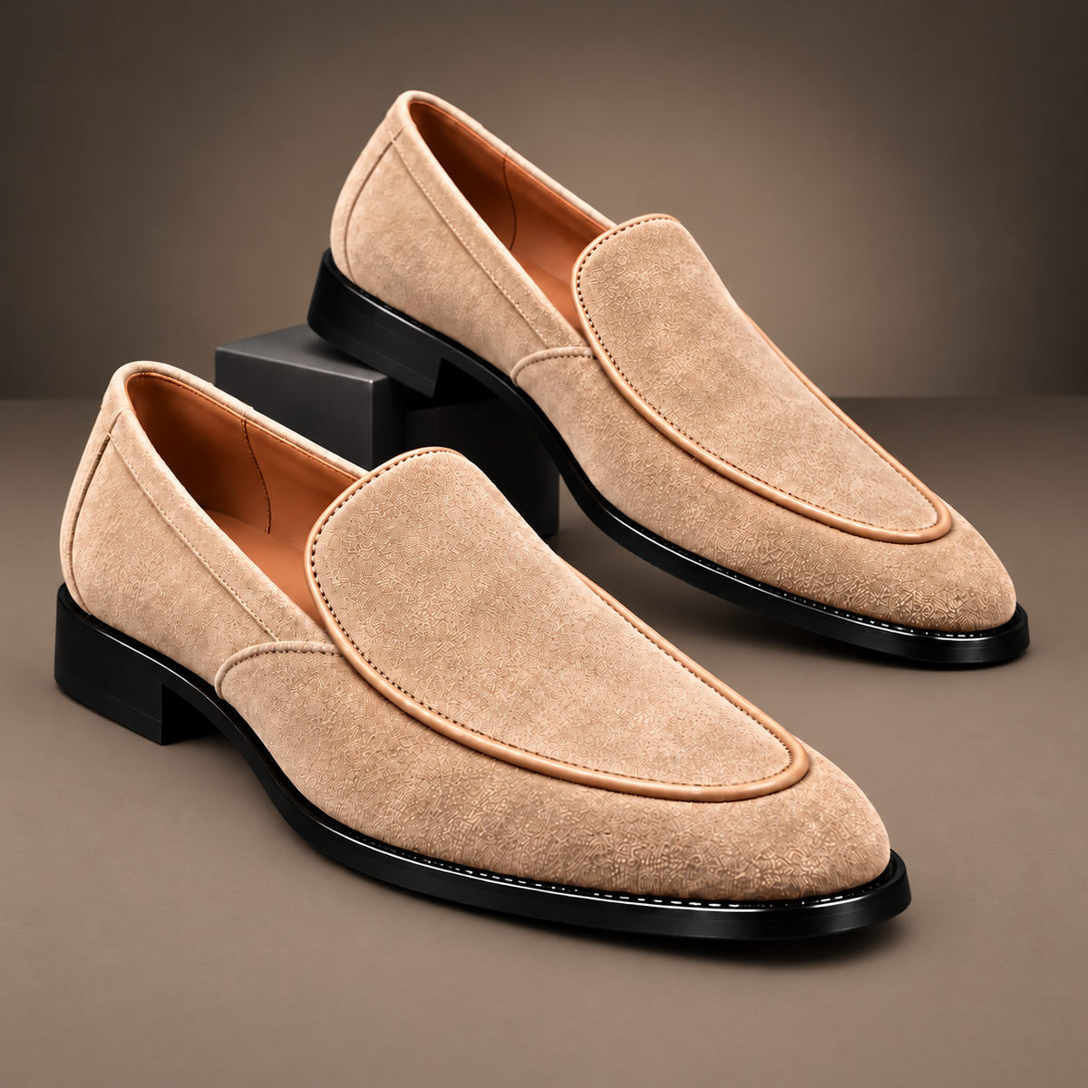 Torino men's suede loafers in Tan