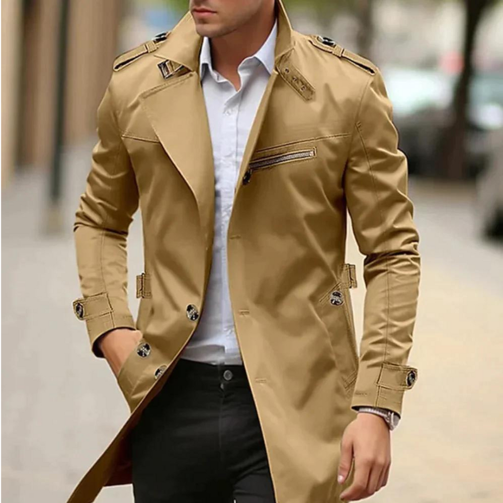 Trenchcoat men's elegant jacket, view 4