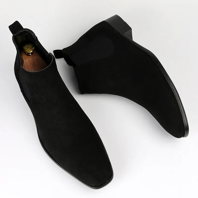Treviso men's suede Chelsea boots in Black