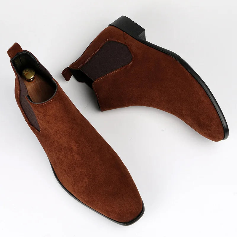Treviso men's suede Chelsea boots in Brown