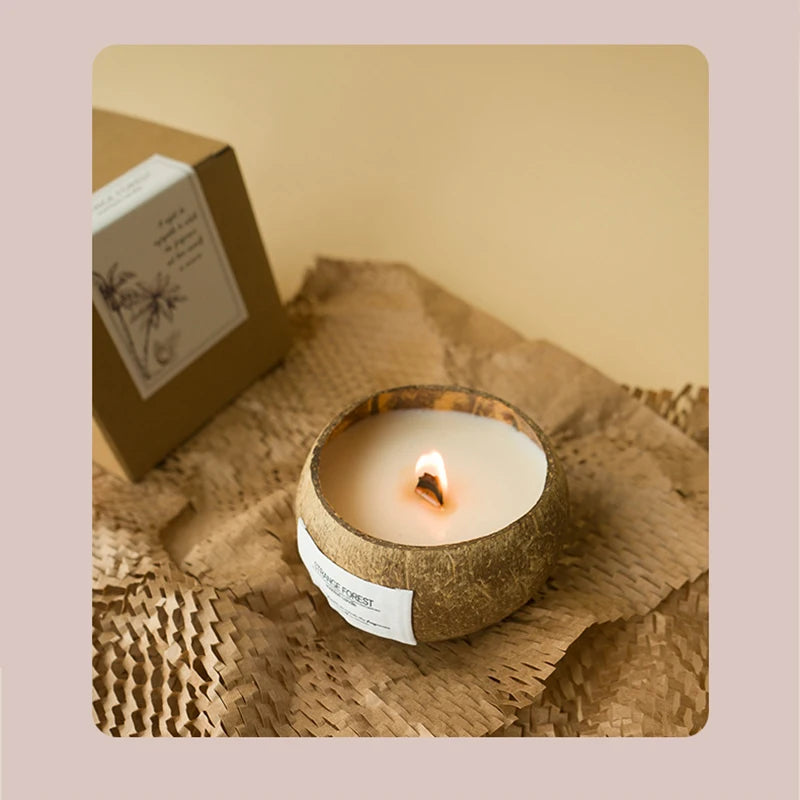 Tropea candle with natural wrapping