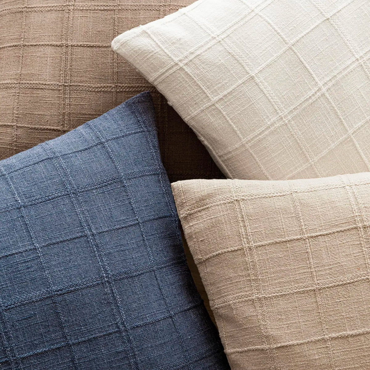 Umbria cushions in blue and natural