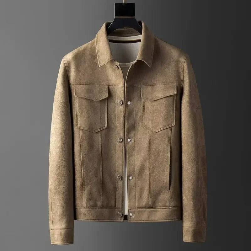 Nicola men's leather jacket, alternate view