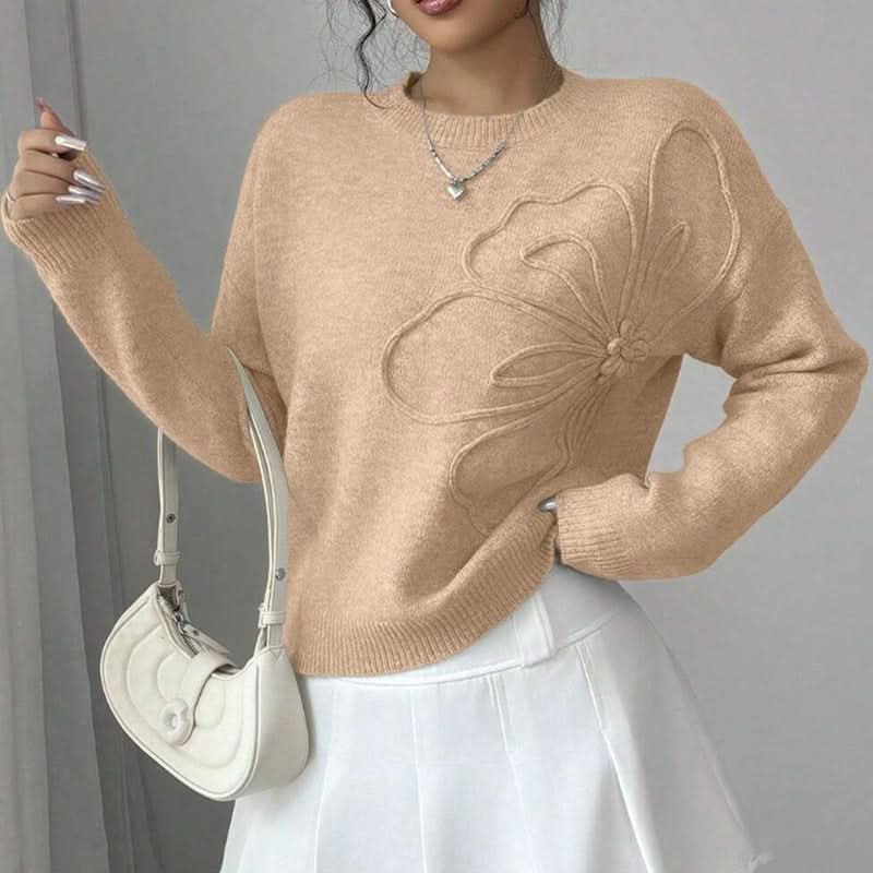 Fiora Floral Pattern Knit Sweater – women's sweaters, view 2