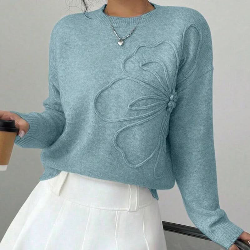 Fiora Floral Pattern Knit Sweater – women's sweaters, view 3