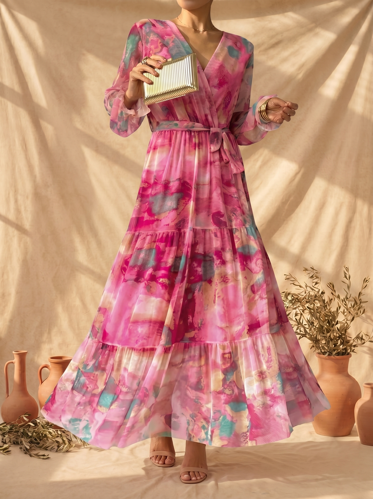 Hazel Floral Wrap Dress – women's damesleider, view 2