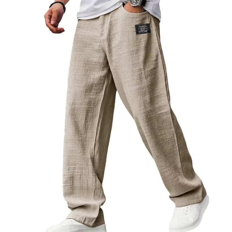 Varazze Cotton-Linen Pants in Khaki