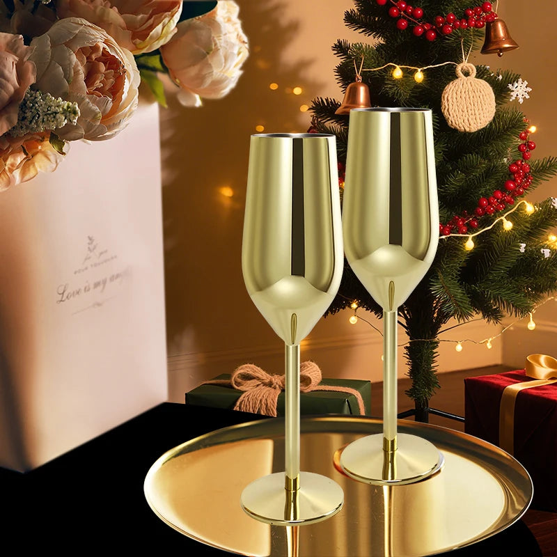 Venezia gold champagne flutes