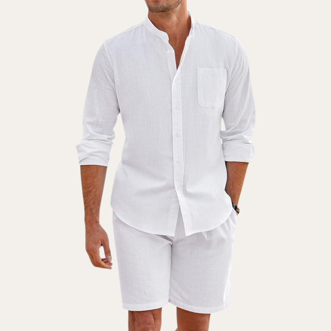 Men's linen summer two-piece set – Avinos Milano