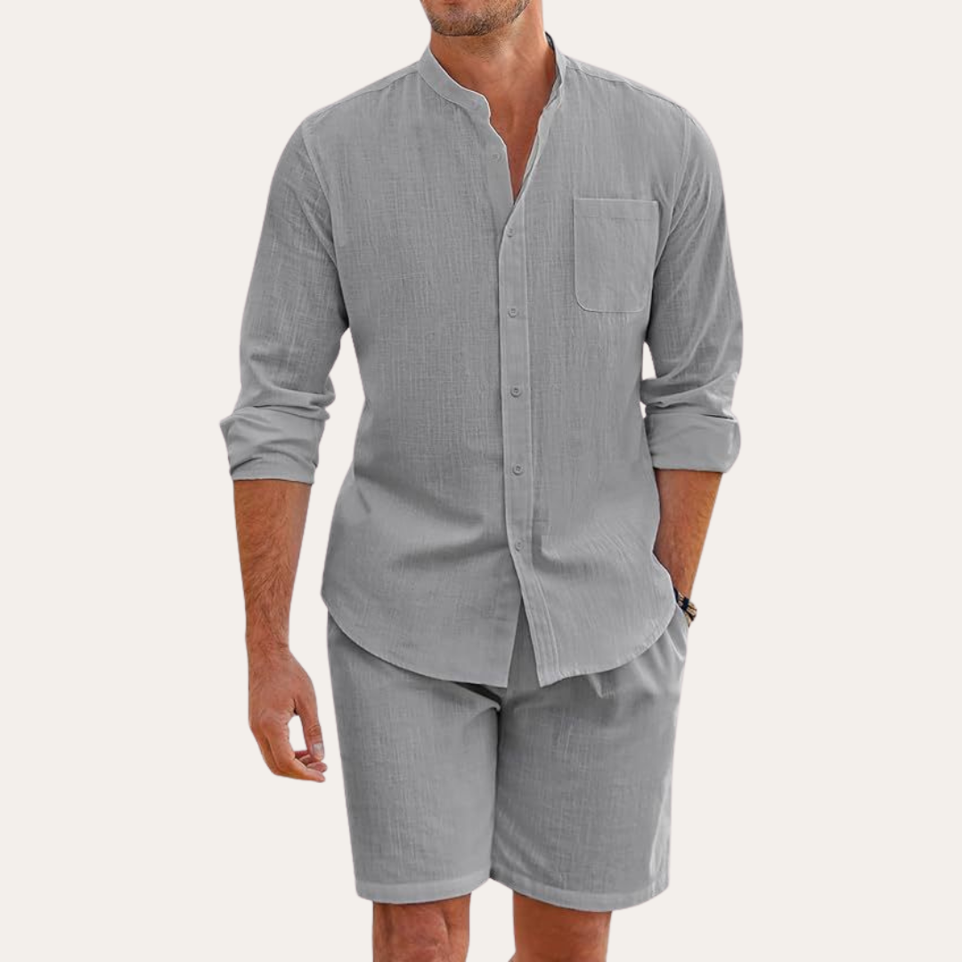 Men's linen summer two-piece set, additional view