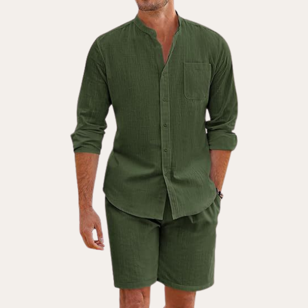 Men's linen summer two-piece set, view 4