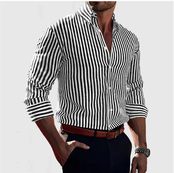 Bruno men's elegant striped shirt, alternate view