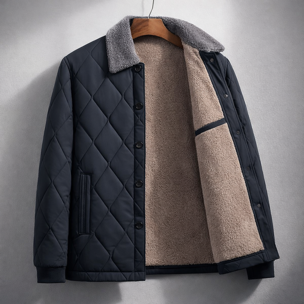 Men's elegant quilted jacket, additional view