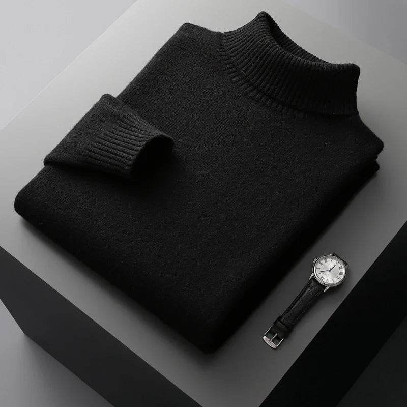 Vienna men's wool turtleneck sweater, view 4