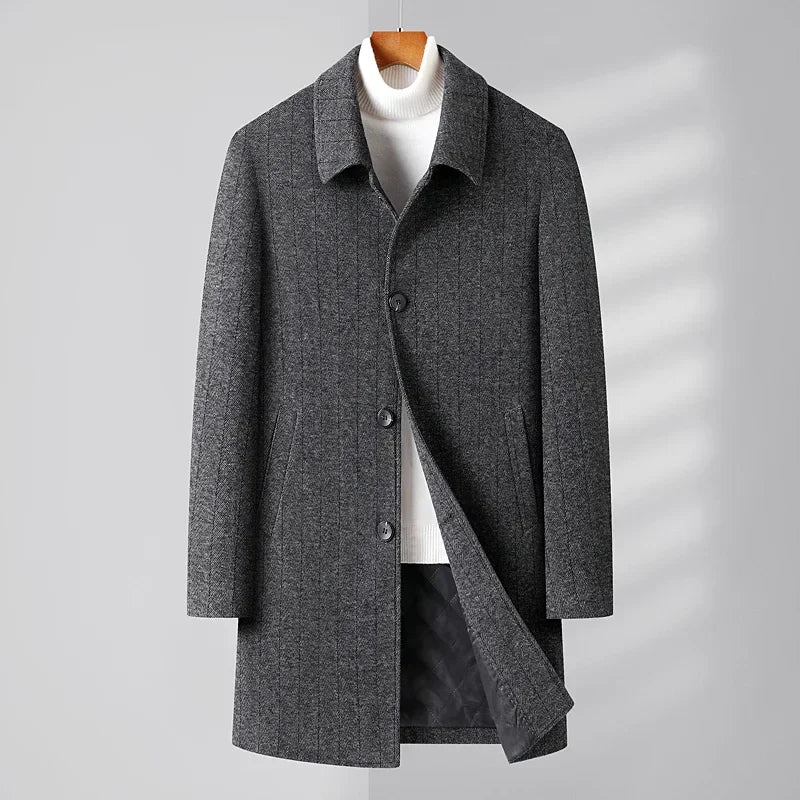 Men's wool trench coat, alternate view