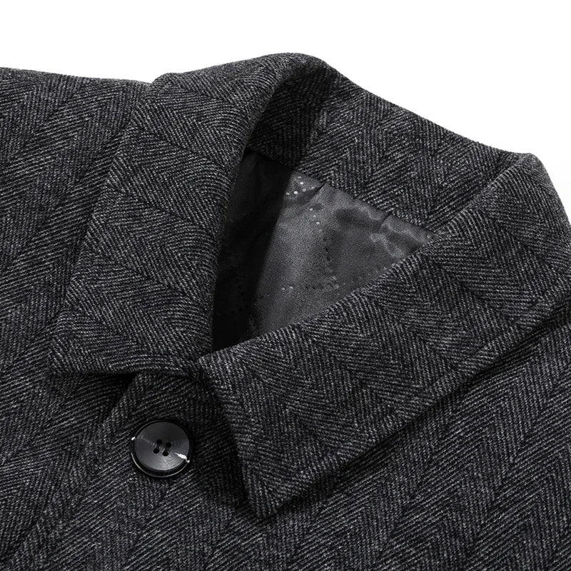 Men's wool trench coat, view 4