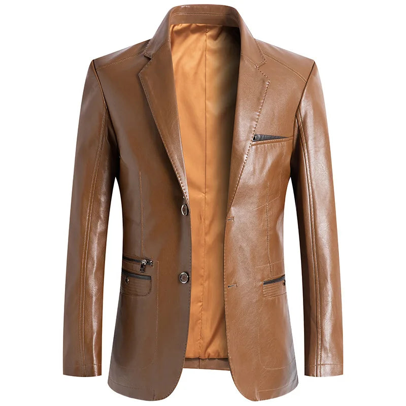 Paolo men's leather jacket, additional view