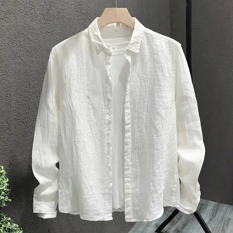 Men's vintage linen shirt, view 7