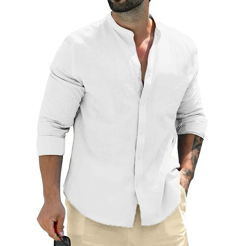 Men's linen shirt, alternate view