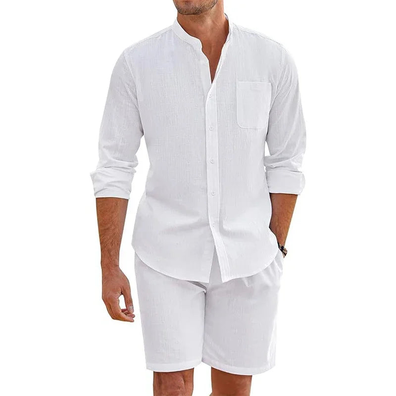 Men's breathable cotton two-piece set, additional view