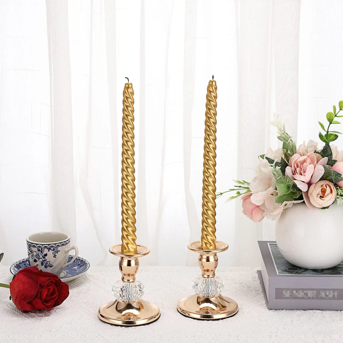 Vittoria candle holders with taper candles