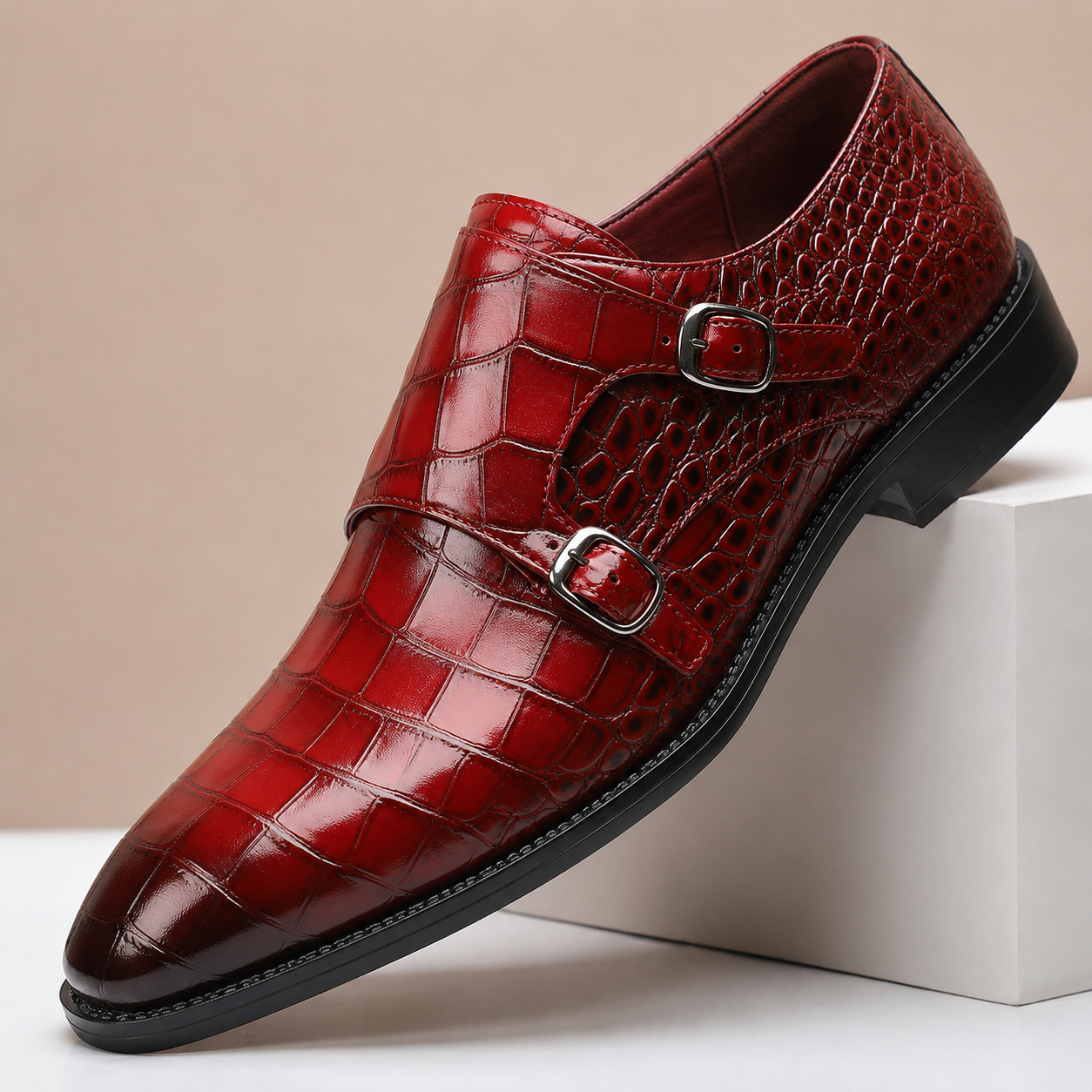 Vittorio Leather Shoes in Red