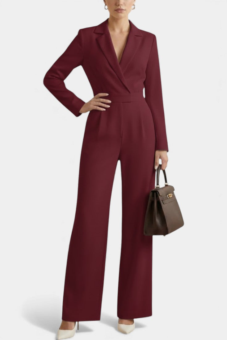 Ximena High Waisted Long Sleeve Jumpsuit Featuring Pockets – women's jumpsuits, view 5