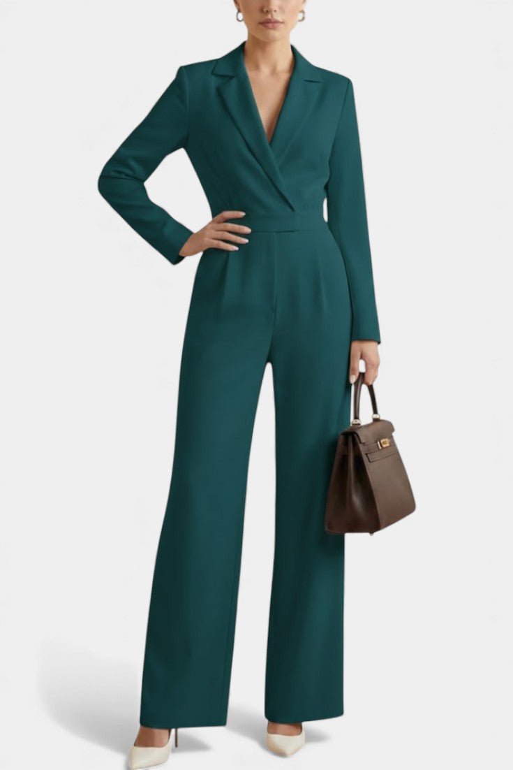 Ximena High Waisted Long Sleeve Jumpsuit Featuring Pockets – women's jumpsuits, view 6
