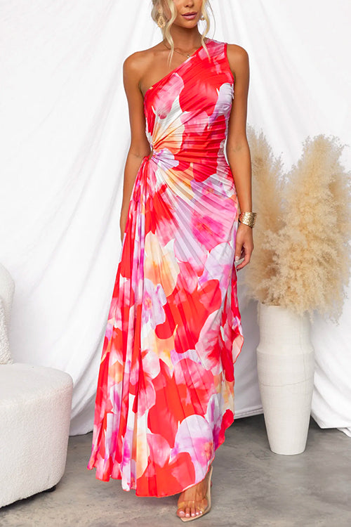 Yanira One Shoulder Pleated Dress – women's wedding guest, view 2