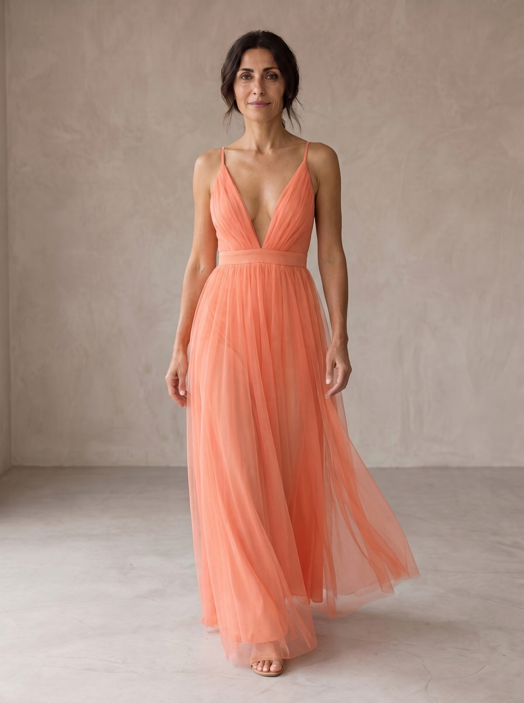 Ginevra Light Coral Maxi Dress