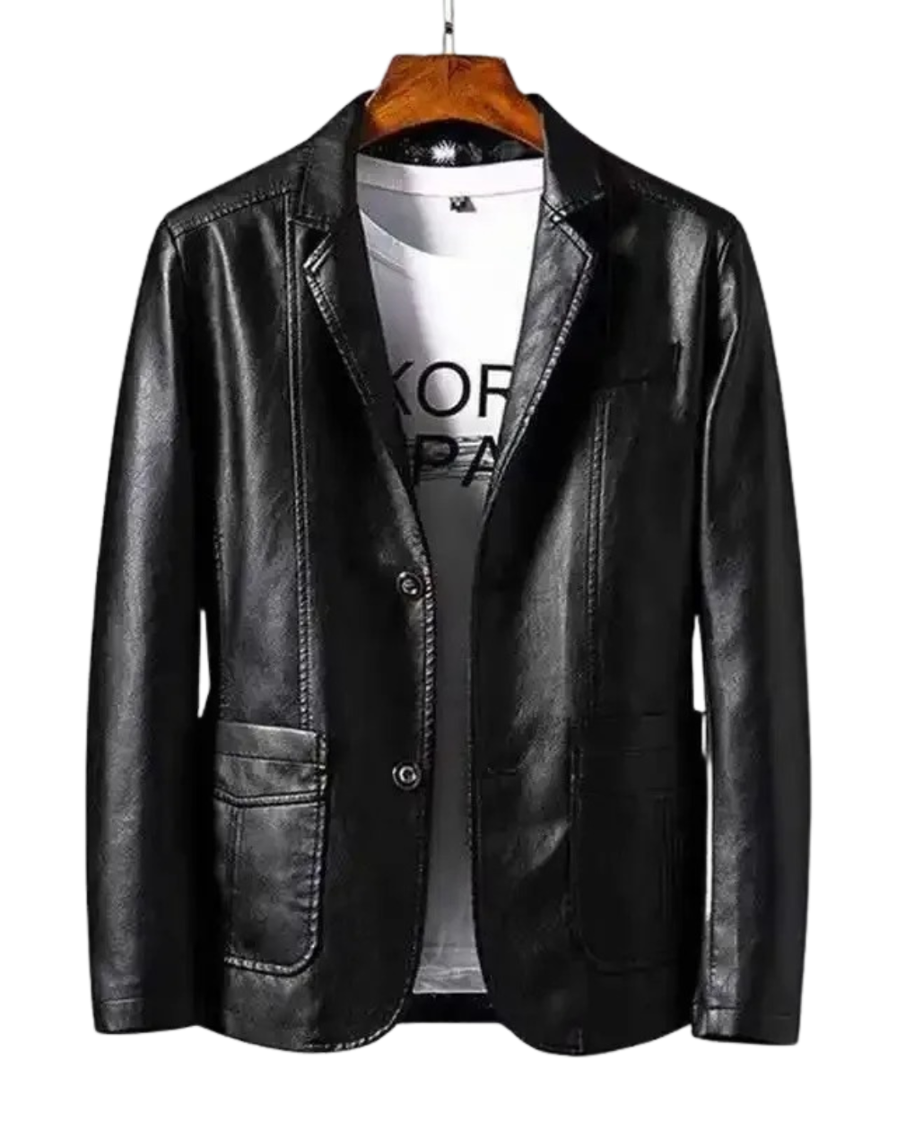 Massimo men's leather jacket, view 4