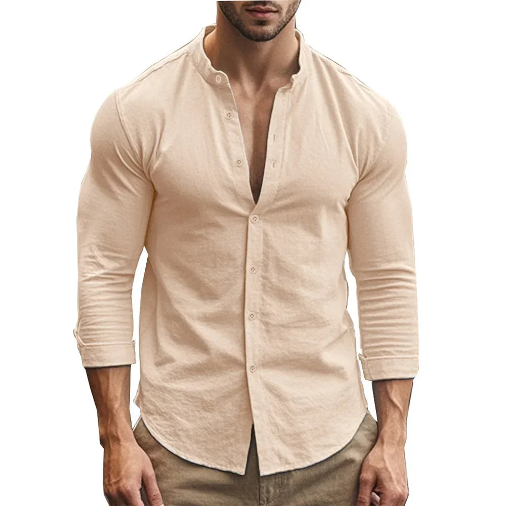 Men's cotton linen shirt, additional view