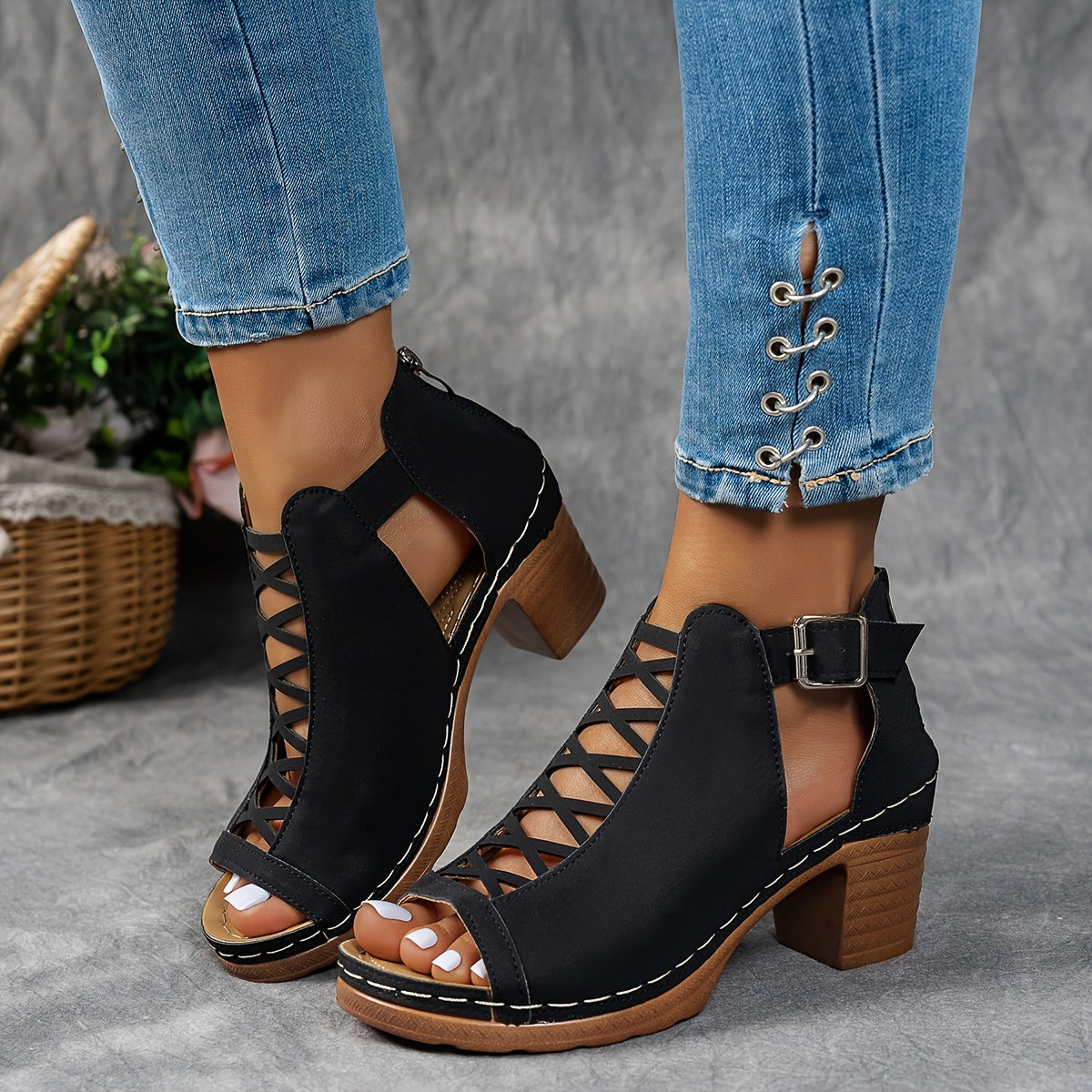 Nessa Lattice Heel Sandals – women's shoes