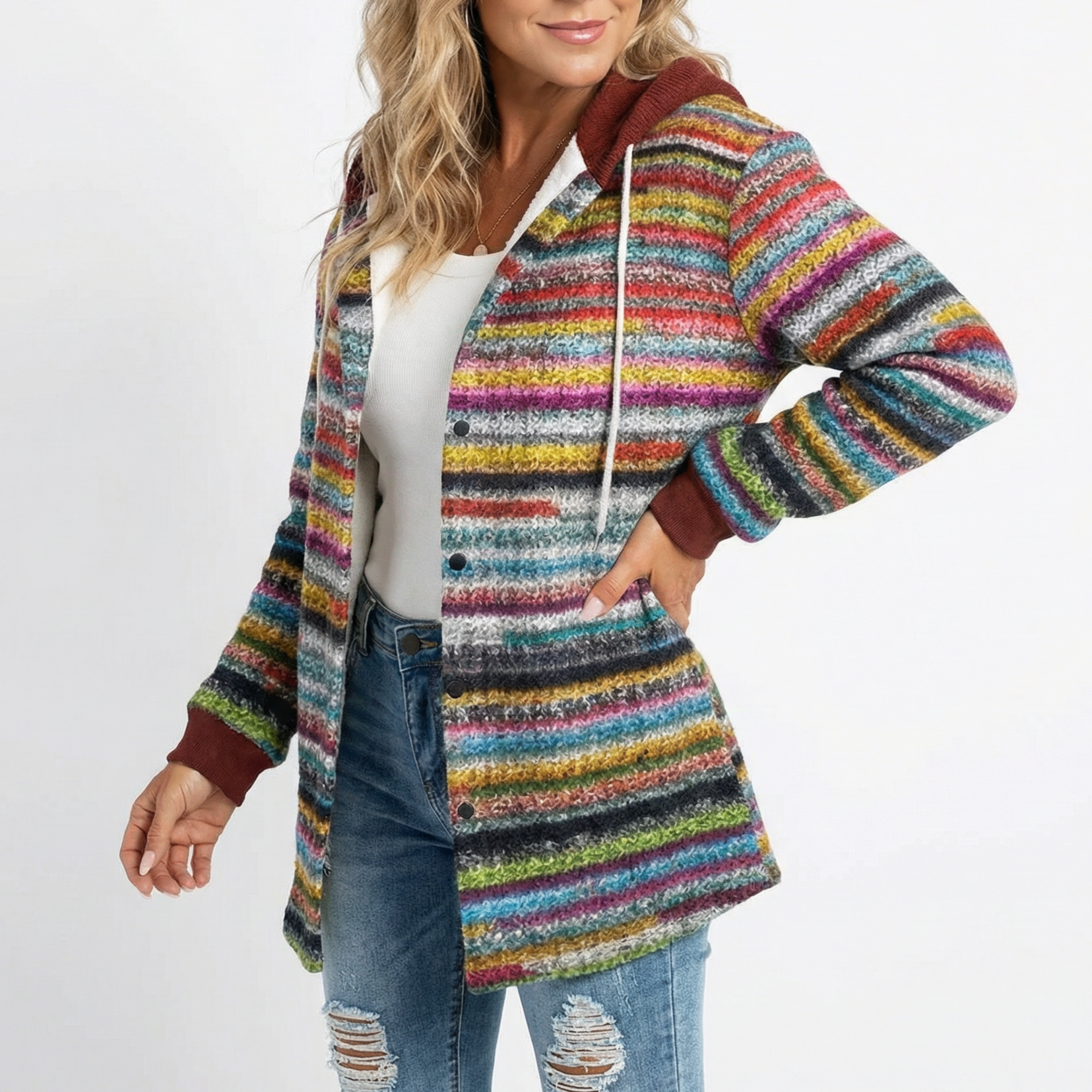 Highland Plaid Hooded Coat – women's jackets